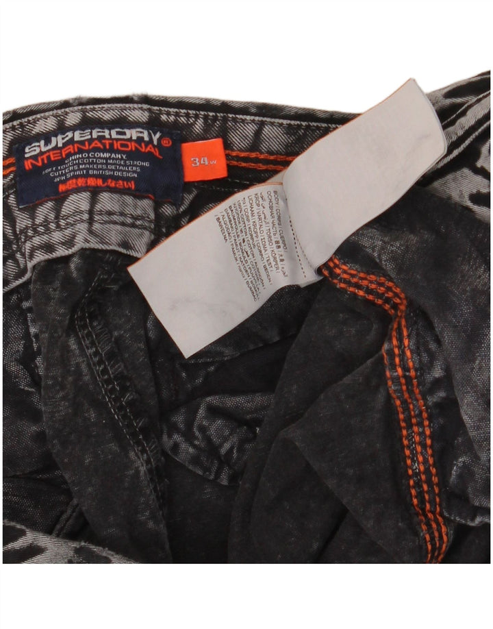 Мужские джинсовые шорты Superdry W34, большие серые, хлопок