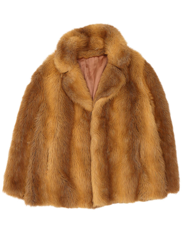 Винтажная женская куртка из искусственного меха EU 38, средний коричневый модакрил