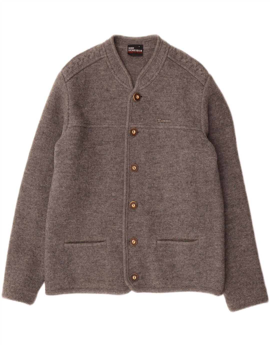 SCHEIBER Мужской кардиган-свитер IT 50 Medium Grey Wool