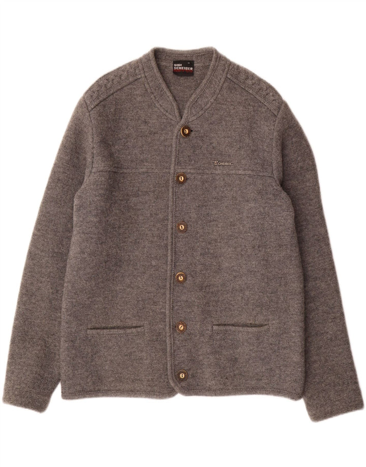 SCHEIBER Мужской кардиган-свитер IT 50 Medium Grey Wool