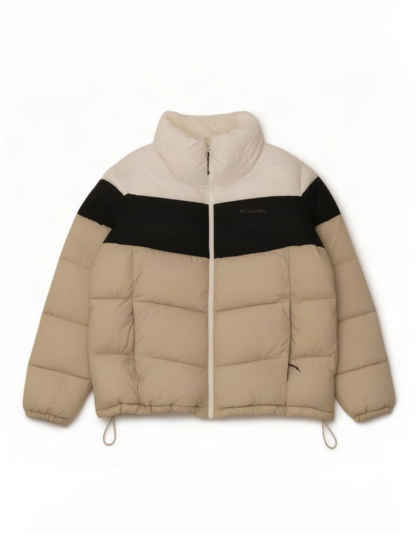Мужская стеганая куртка Columbia UK 42 XL, бежевый полиэстер с цветными блоками
