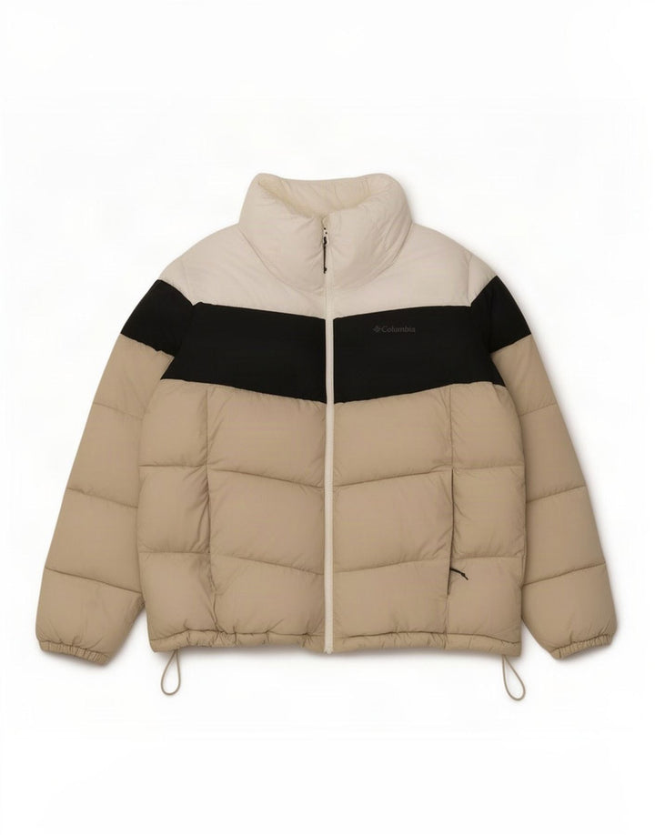 Мужская стеганая куртка Columbia UK 42 XL, бежевый полиэстер с цветными блоками
