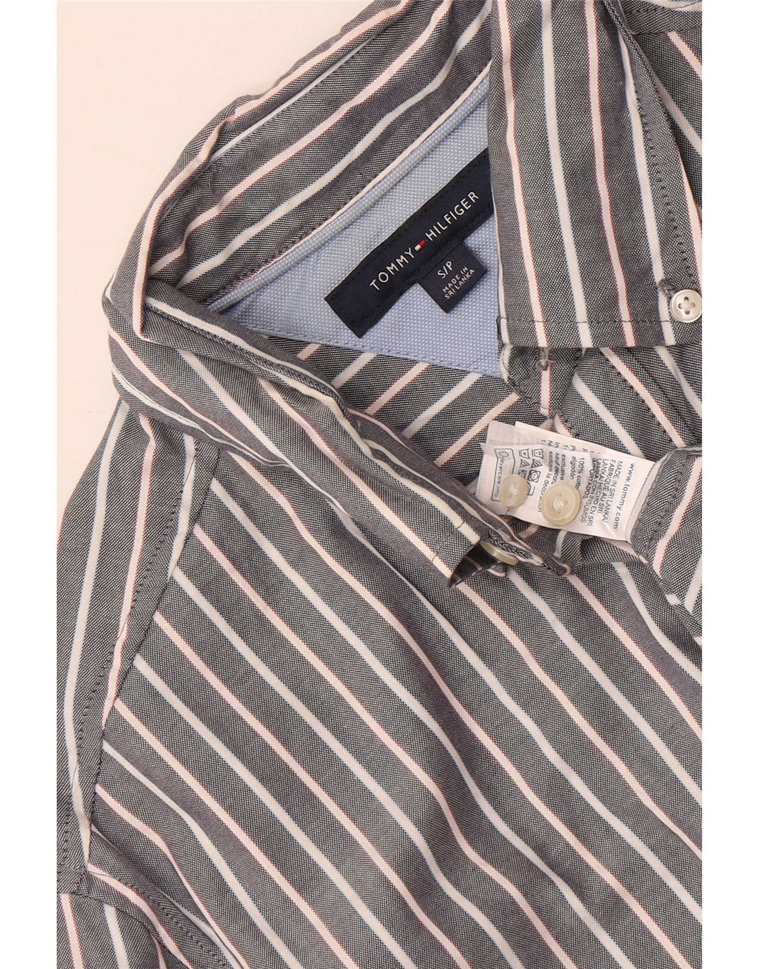Мужская рубашка Tommy Hilfiger, маленькая серая хлопковая полоска