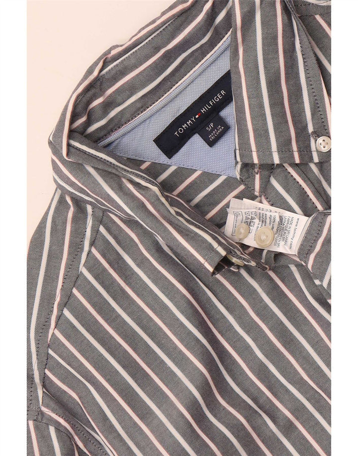 Мужская рубашка Tommy Hilfiger, маленькая серая хлопковая полоска
