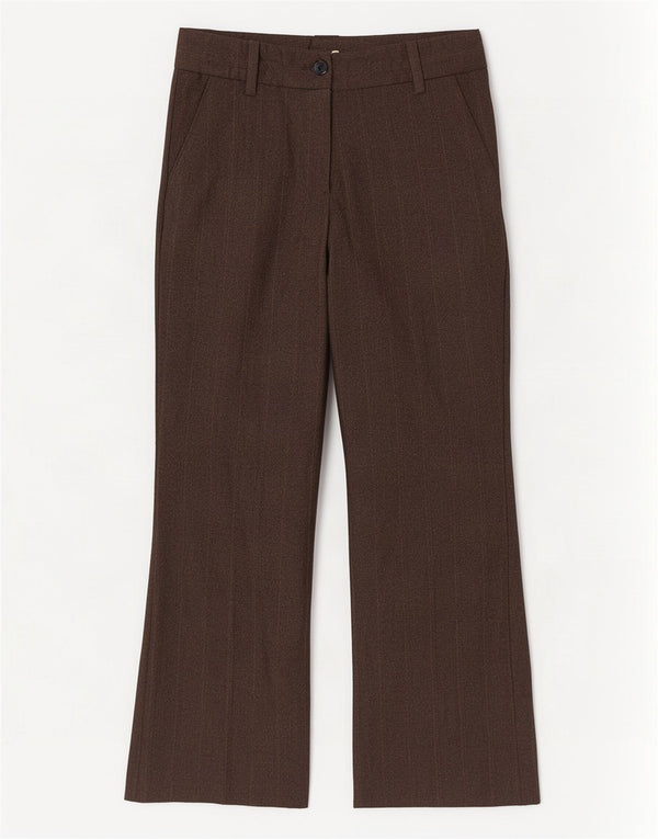 Женские костюмные брюки Zara Bootcut EU 36 XS W26 L28, коричневые полосатые полиэстер