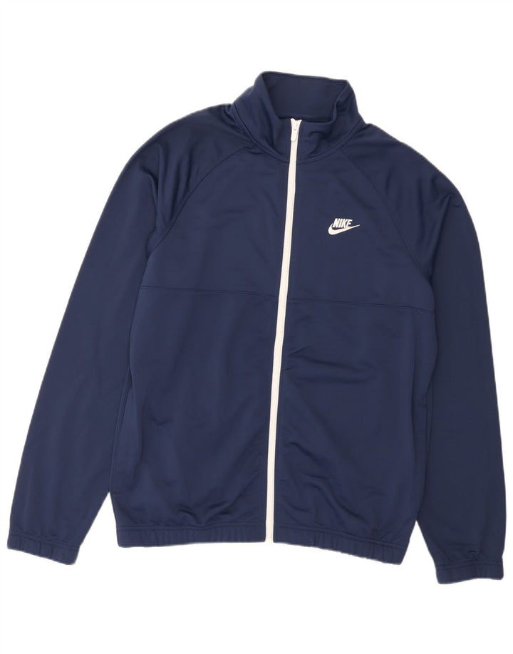 Мужская спортивная куртка Nike среднего размера, темно-синяя, полиэстер