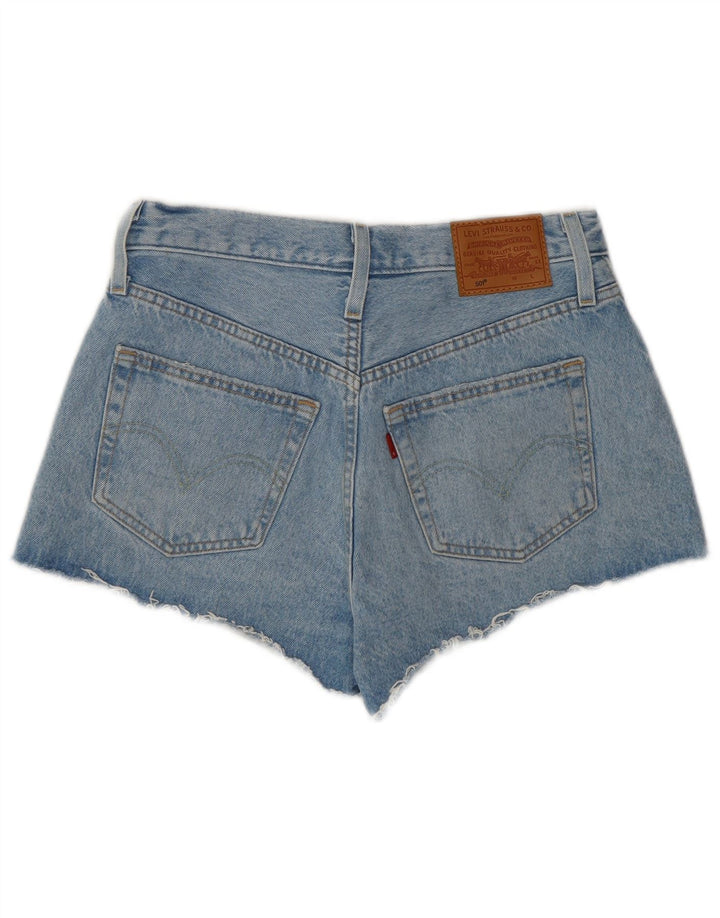 Женские джинсовые шорты LEVI'S 501 W27, маленькие синие, хлопок