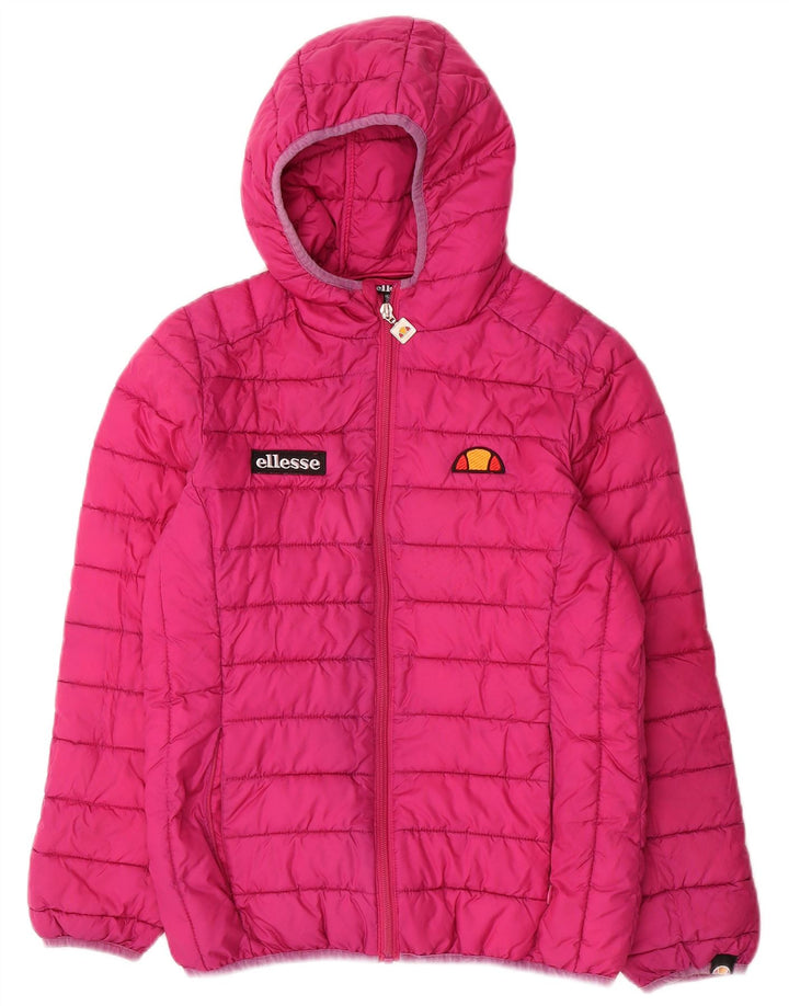 Утепленная куртка с капюшоном Ellesse для девочек 12-13 лет, розовый полиэстер