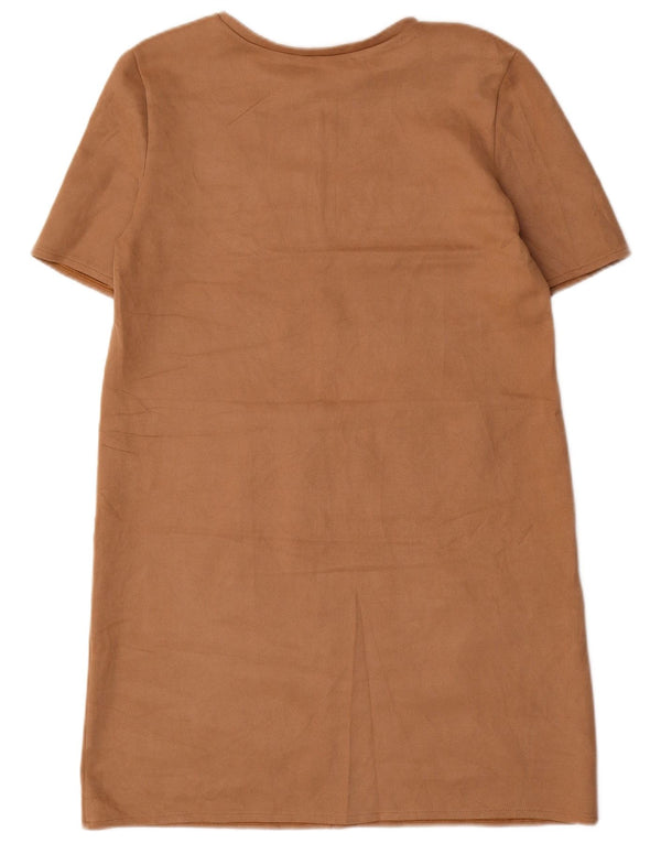 Женское платье прямого кроя Zara UK 16, большое коричневое