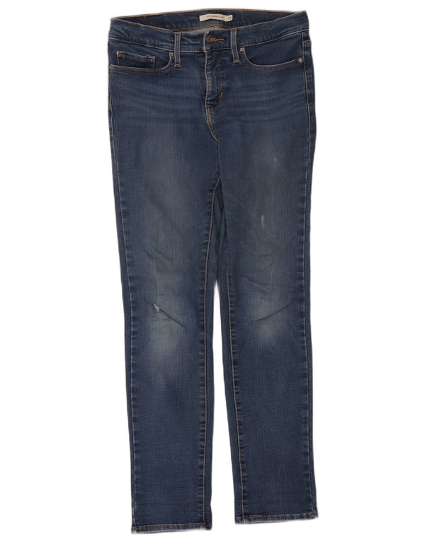 Женские узкие джинсы Levi's 312 с потертостями W28 L27, синий хлопок