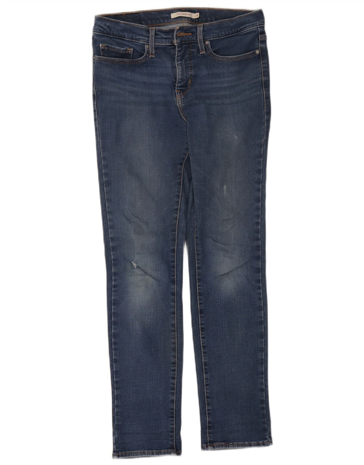 Женские узкие джинсы Levi's 312 с потертостями W28 L27, синий хлопок