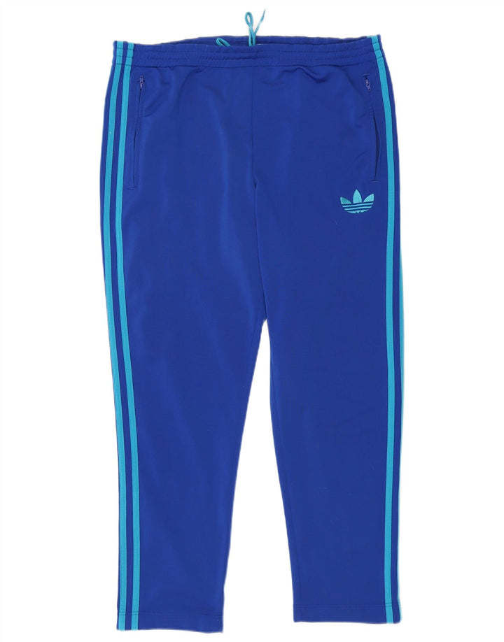 Мужские спортивные брюки Adidas из полиэстера среднего синего цвета