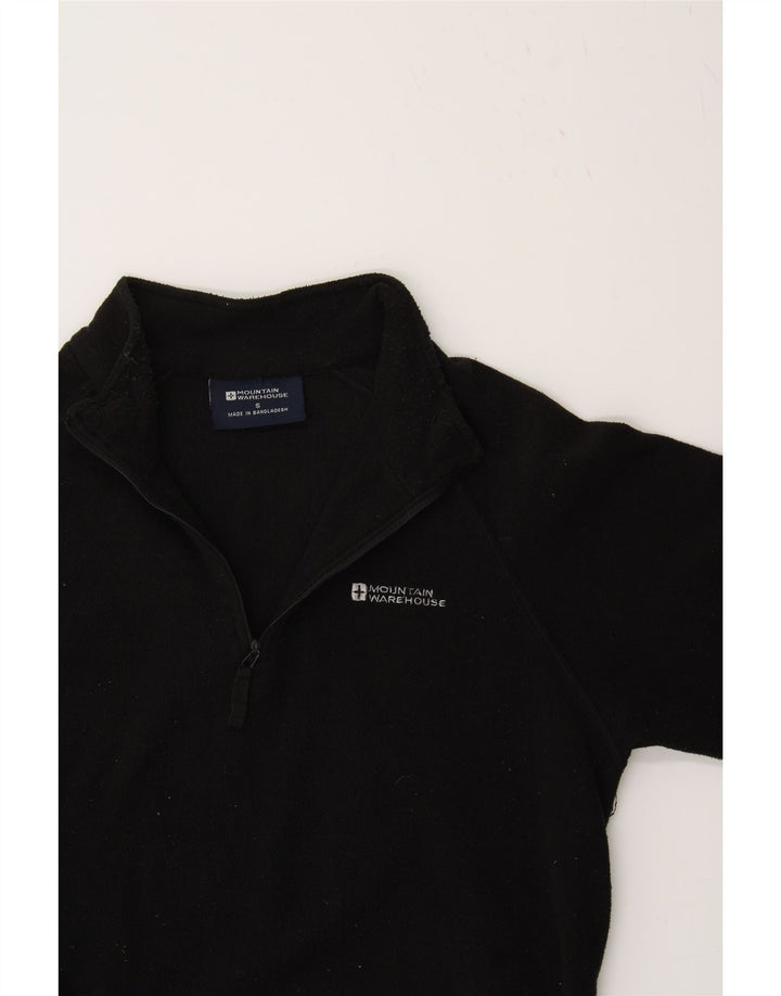 MOUNTAIN WAREHOUSE Mens Zip Neck Fleece Jumper Small Black Polyester Vintage Mountain Warehouse and Second-Hand Mountain Warehouse from Messina Hembry 