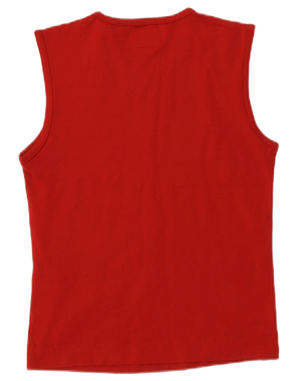 MISS SIXTY Womens Crop Vest Top UK 12 Medium Red Tactel