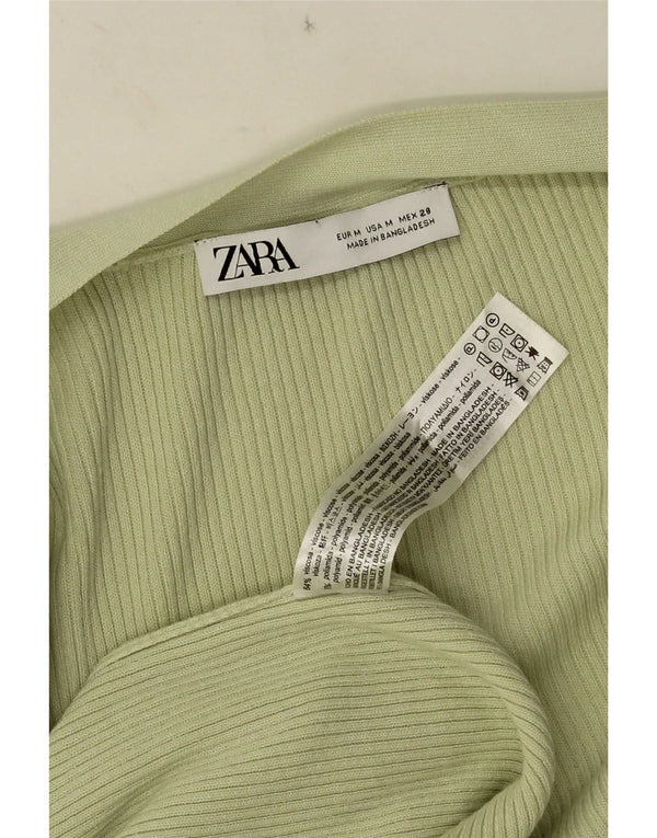 Женский удлиненный открытый кардиган Zara UK 14, средний зеленый вискоза