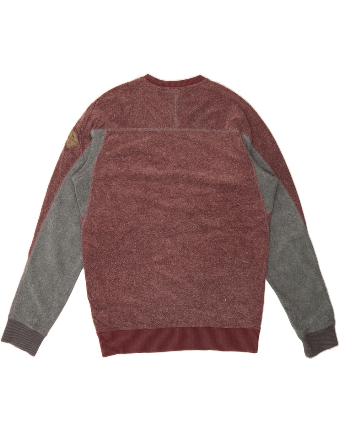 EDDIE BAUER Mens Sweatshirt Jumper Medium Red Colourblock Polyester Vintage Eddie Bauer and Second-Hand Eddie Bauer from Messina Hembry 