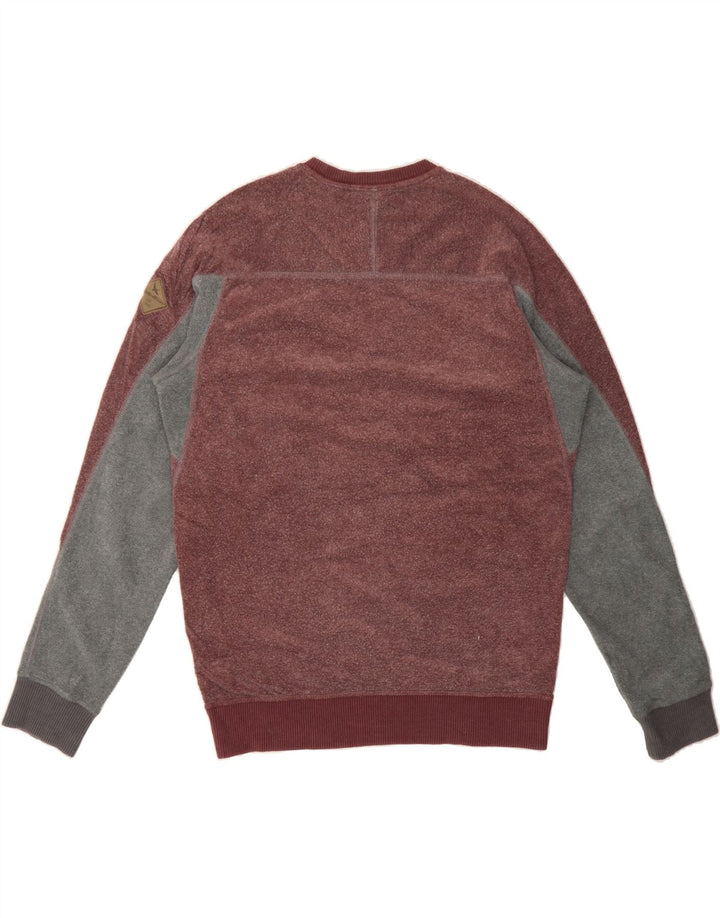 EDDIE BAUER Mens Sweatshirt Jumper Medium Red Colourblock Polyester Vintage Eddie Bauer and Second-Hand Eddie Bauer from Messina Hembry 