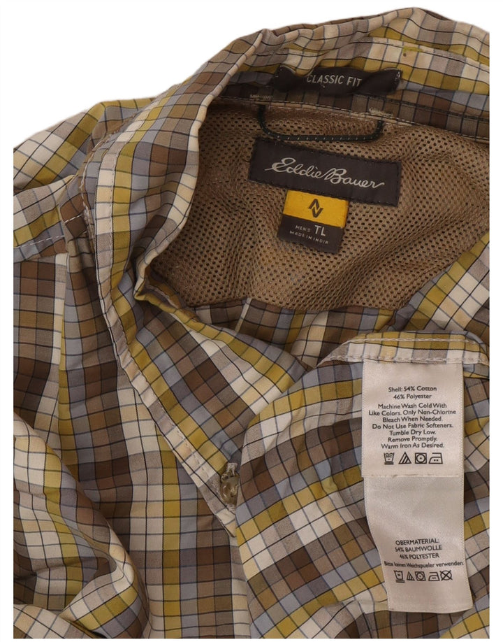 Мужская фланелевая рубашка классического кроя Eddie Bauer в большую разноцветную клетку