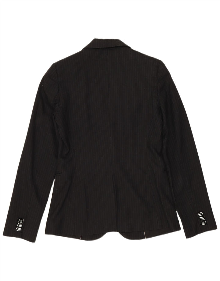 Stefanel Женский костюм из 2 предметов на 1 пуговице IT 40 Маленький W28 L28 Черный в тонкую полоску