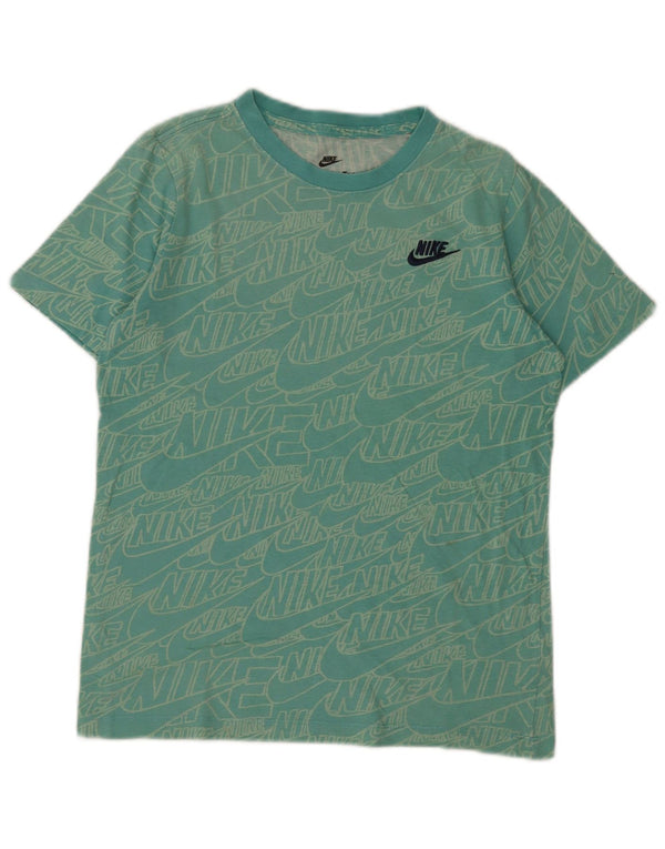 Футболка с рисунком Nike для мальчиков, 12–13 лет, большой размер, бирюзовый хлопок