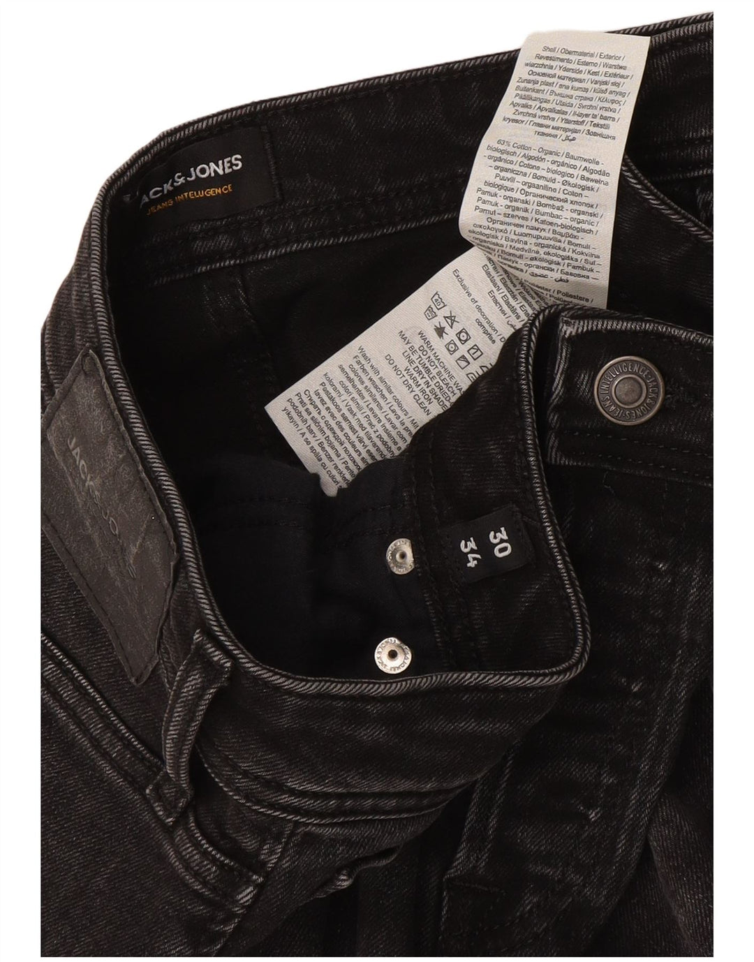 Мужские узкие джинсы Jack & Jones W30 L34, серый хлопок