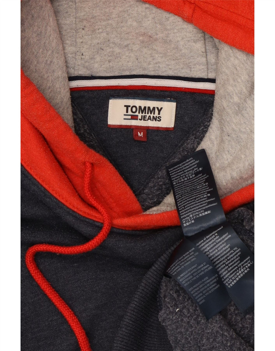 Мужской джемпер с капюшоном Tommy Hilfiger, средний темно-синий, хлопок с цветными блоками