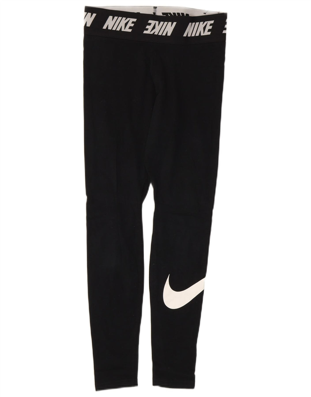 NIKE Womens Graphic Leggings UK 8 Small  Black Cotton