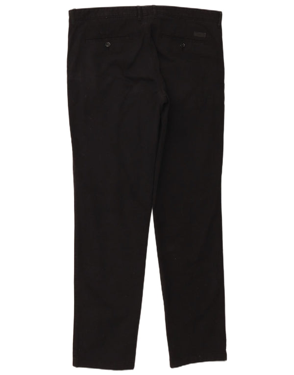 Мужские прямые брюки-чиносы Hugo Boss IT 52 XL W36 L35, черный хлопок