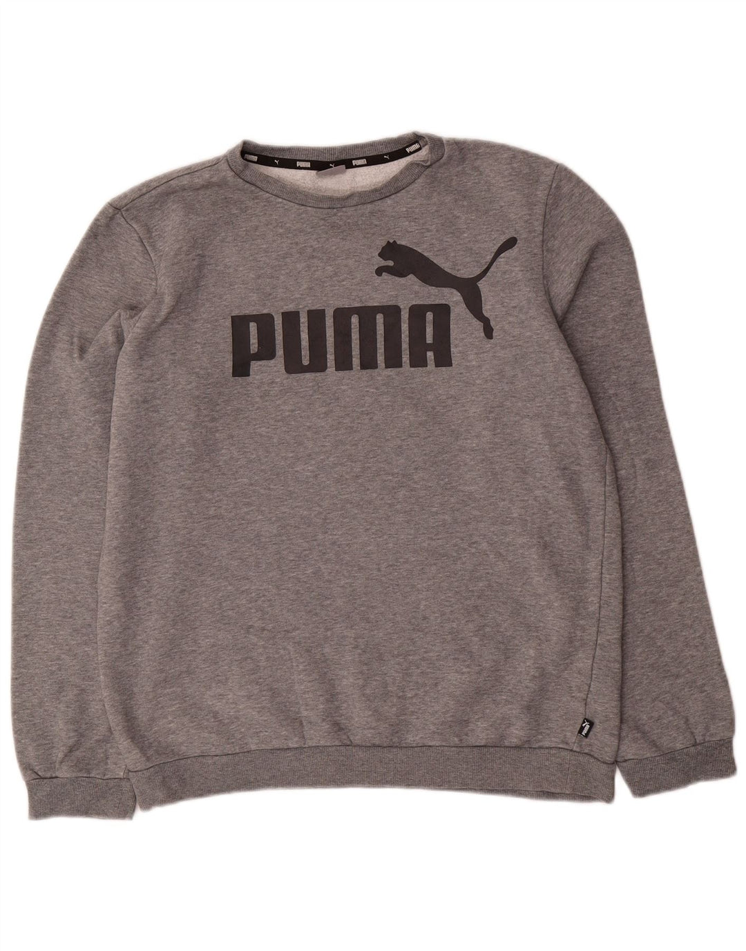 Толстовка с рисунком PUMA для мальчиков, 15-16 лет, серый хлопок