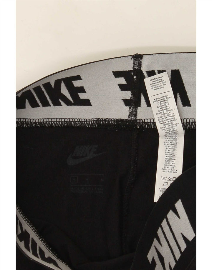 Женские леггинсы с рисунком Nike UK 12, хлопковые, средние, черные