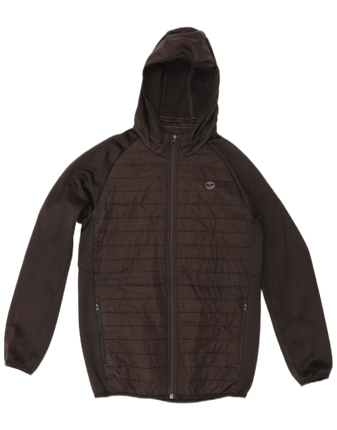 Куртка-бомбер с капюшоном Jack & Jones для мальчиков 13-14 лет, черная
