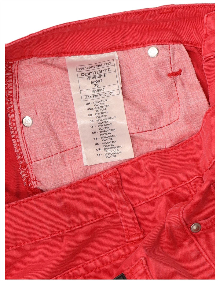 Carhartt Женские повседневные шорты W28 Средне-красные хлопковые