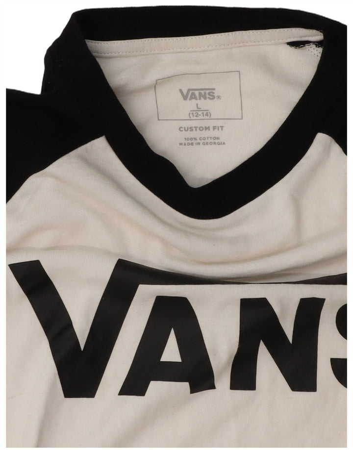 Топ с рисунком Vans для мальчиков, рукав 3/4, 12–13 лет, большой белый с цветными блоками
