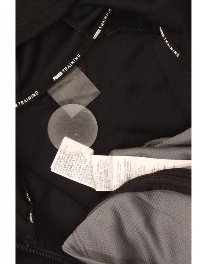 Мужской свитер с капюшоном на молнии Puma XL, черный полиэстер с цветными блоками