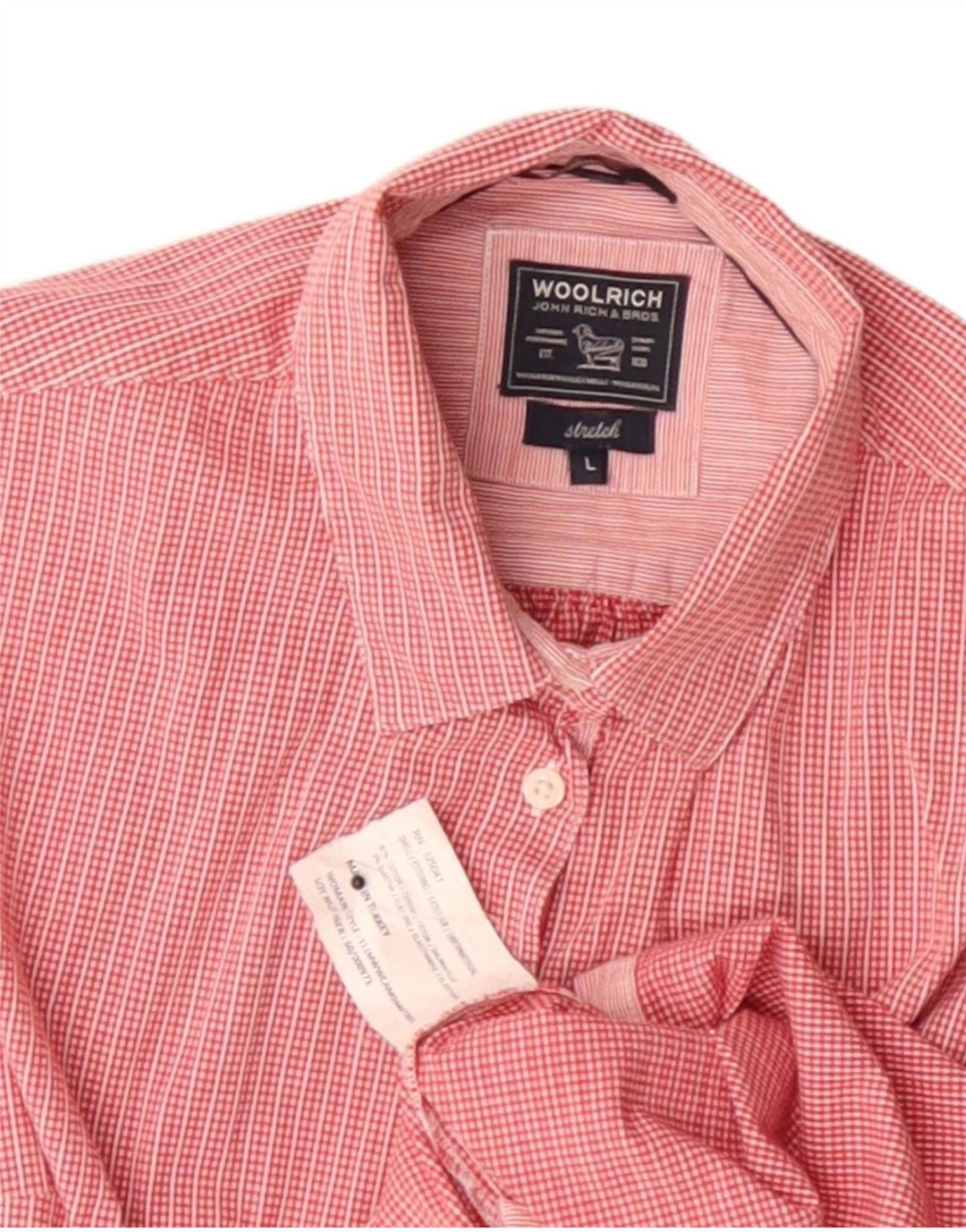 Женская рубашка приталенного кроя с коротким рукавом Woolrich, Великобритания 14, хлопок в большую красную клетку