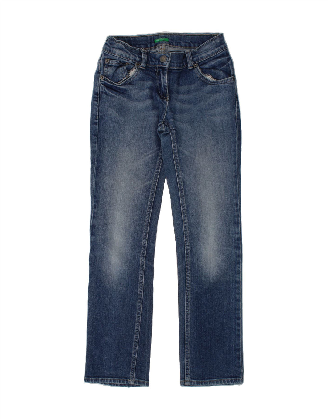BENETTON Girls Straight Jeans 10-11 Years Blue Vintage Benetton and Second-Hand Benetton from Messina Hembry 