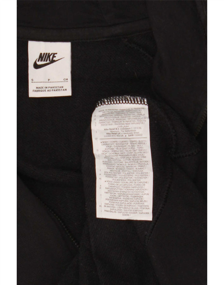 Мужской свитер с капюшоном на молнии Nike, маленький черный, хлопковый