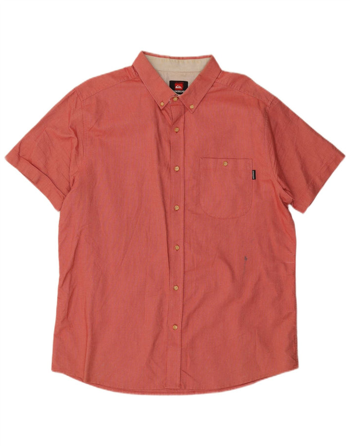 Quiksilver Мужская рубашка с коротким рукавом, большой красный хлопок