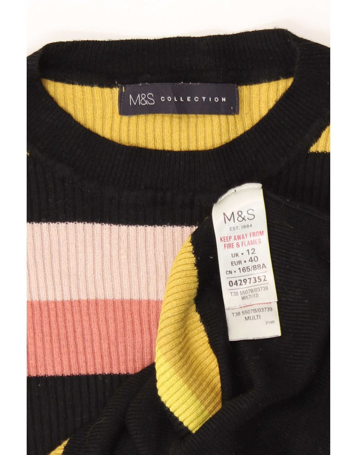 Женский джемпер с круглым вырезом Marks & Spencer UK 12, средний разноцветный