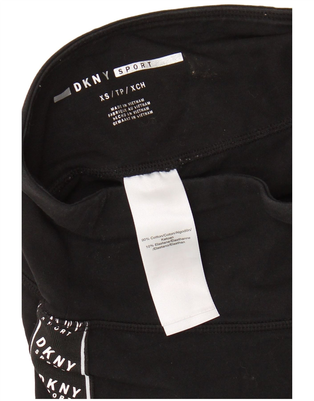 Женские леггинсы с рисунком DKNY UK 4 XS, черный хлопок