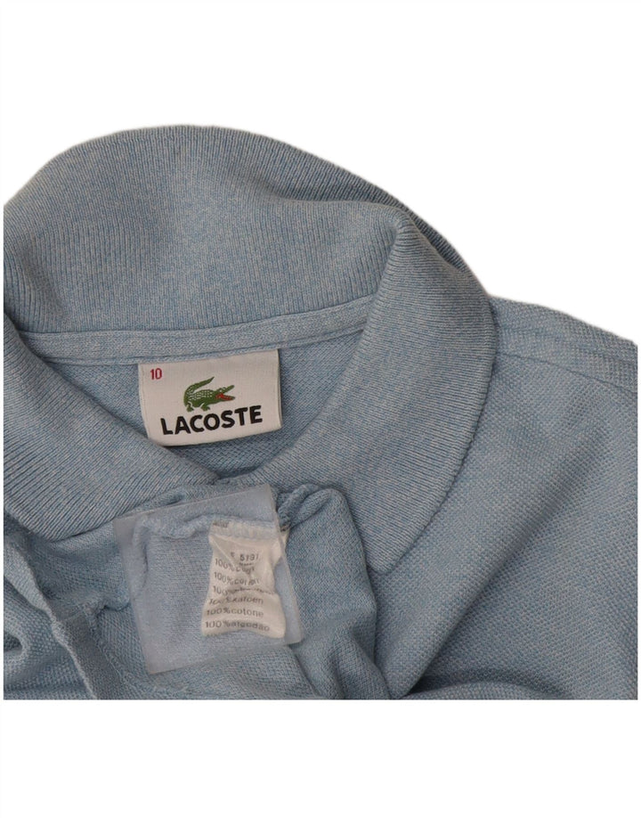 Рубашка-поло Lacoste для мальчиков 9-10 лет, синяя, хлопок