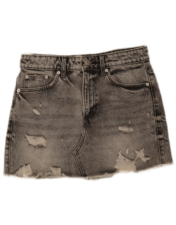 Женская джинсовая юбка Zara, маленькая W26, серая