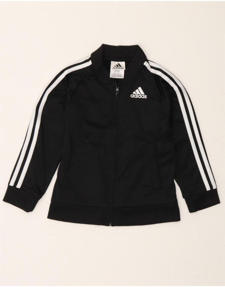 ADIDAS Boys Tracksuit Top Jacket 3-4 Years Black Polyester Vintage Adidas and Second-Hand Adidas from Messina Hembry 