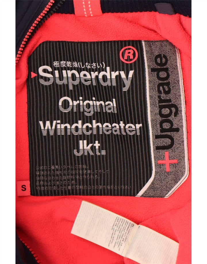 Женская ветровка с графическим рисунком Superdry UK 10, маленькая, темно-синяя