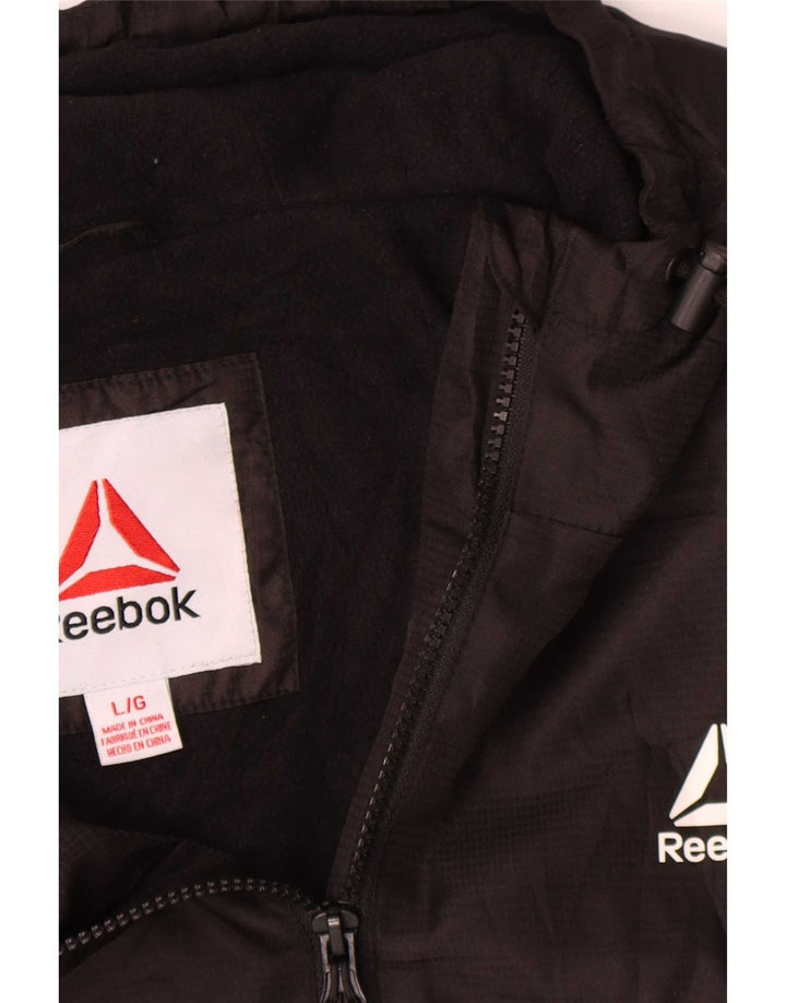 Мужская куртка-бомбер Reebok UK 40, большая черная, полиэстер