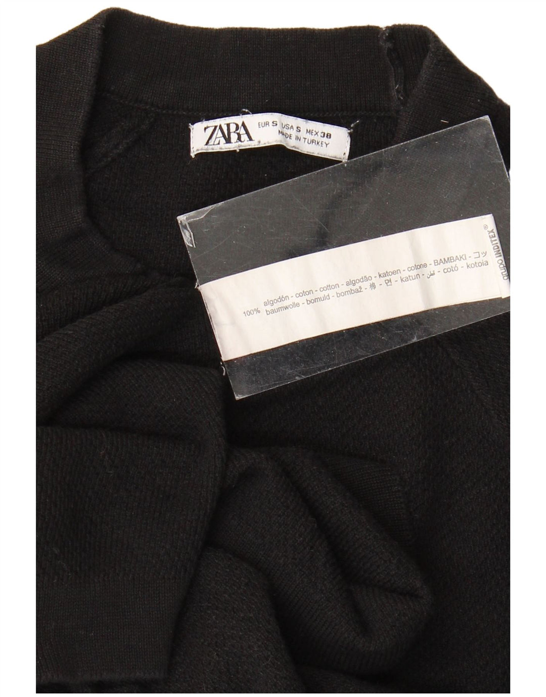 Мужская футболка Zara, маленький черный хлопок