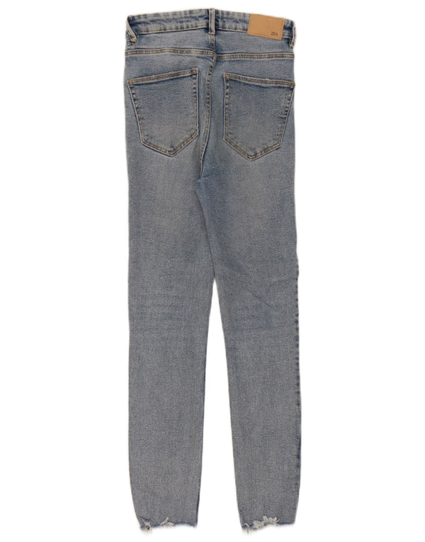 Женские потертые джинсы скинни с высокой талией Zara EU 36 XS W26 L27 синие