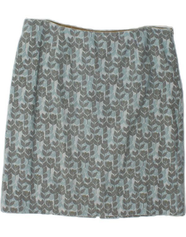 SEASALT Womens Straight Skirt UK 16 Large W34 Blue Floral Wool