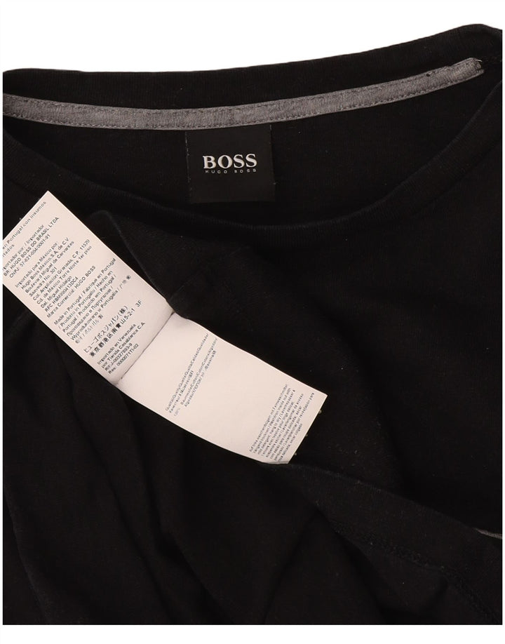 Мужской топ Hugo Boss с длинным рукавом, средний черный хлопок