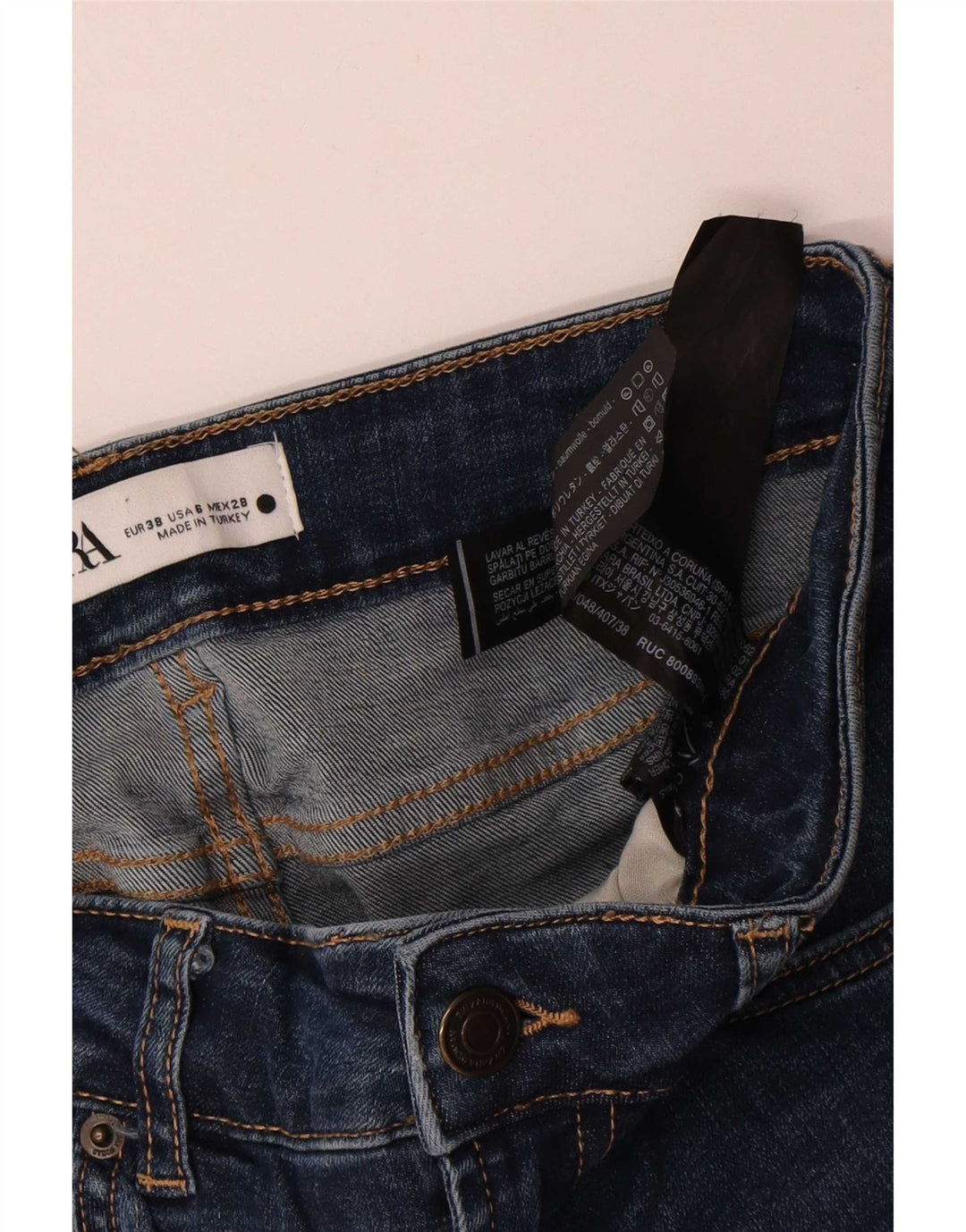 Женские джинсы Bootcut Zara EU 38, маленькие W28 L32, темно-синие, хлопок